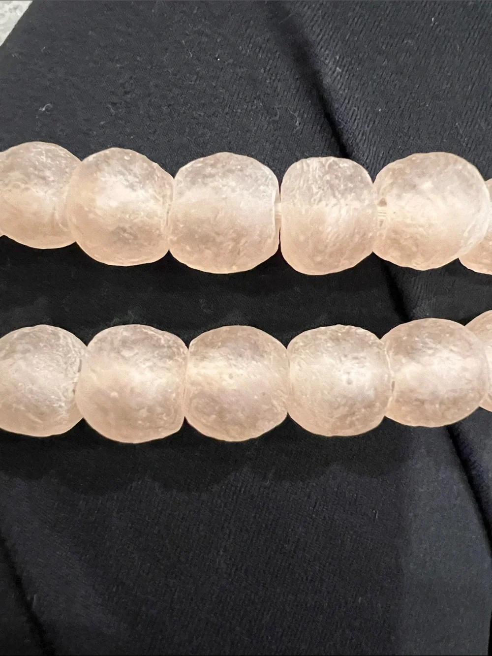 Light Pink Frosted Bead Strand Necklace - Home Accent